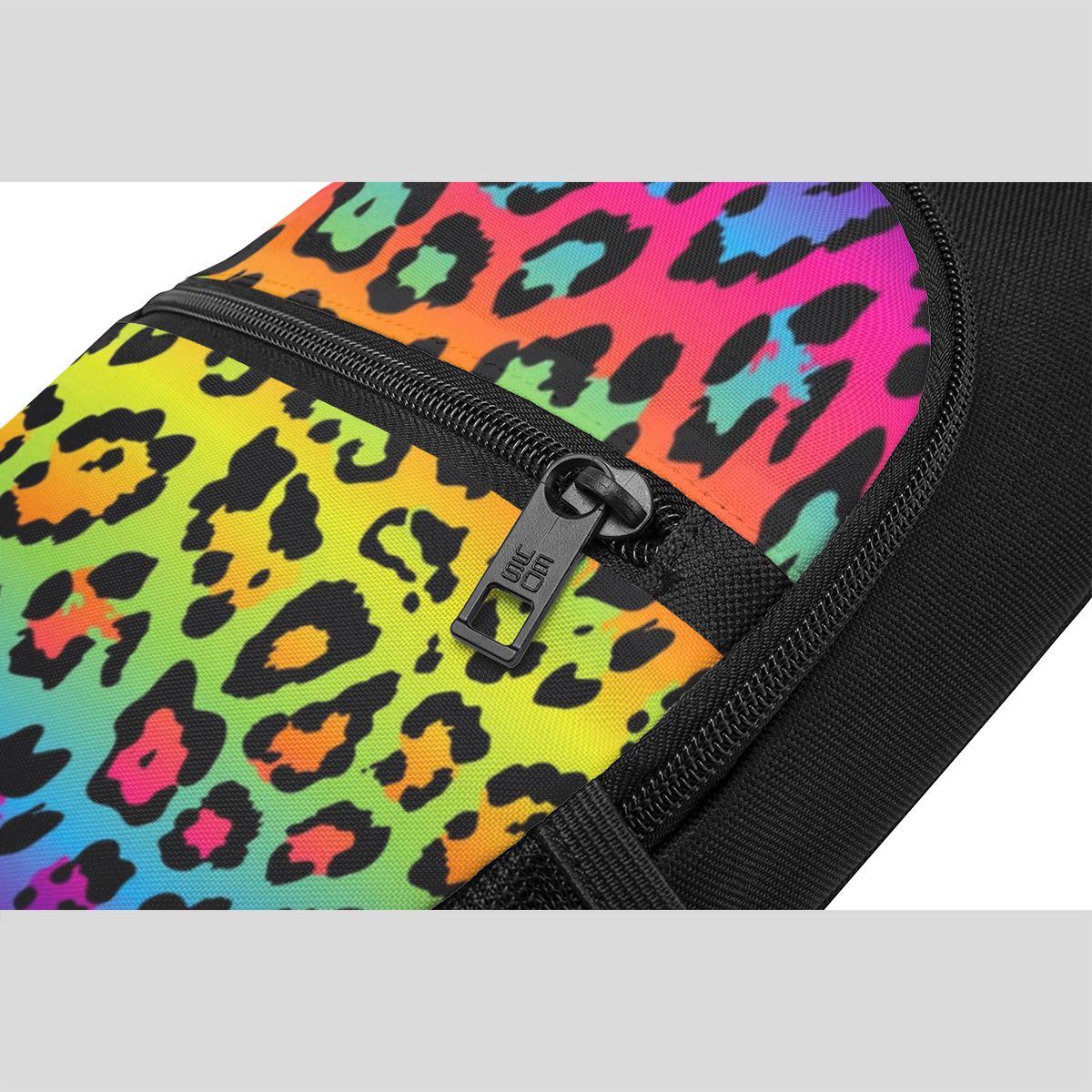 Rainbow Leopard Print Chest Ba - Sling Backpack Shoulder recension och pris