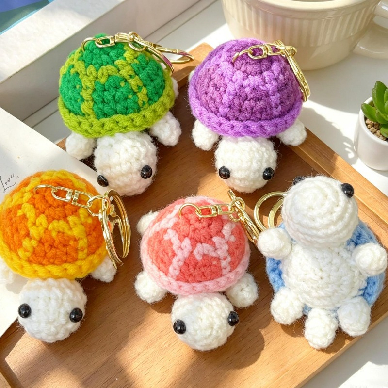 Hand Crocheted Turtle Keychain - Mini Backpack Purse recension och pris
