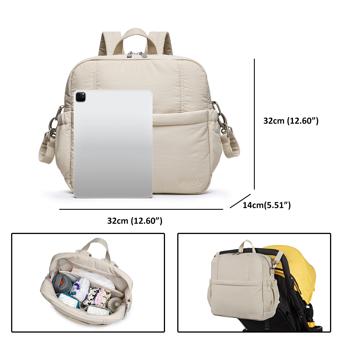 Soboba Large Capacity Diaper B - Backpack Diaper Bag recension och pris