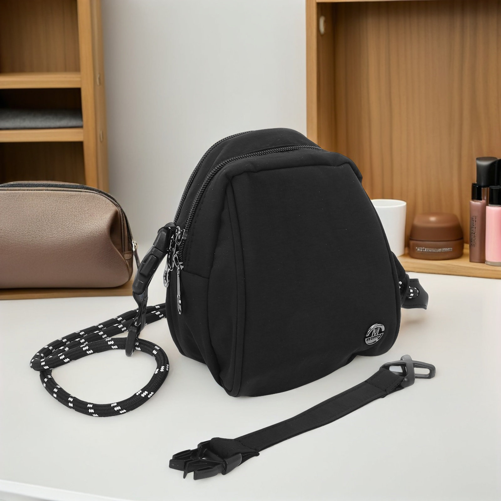Lightweight Black Shell Bag Cr - Mini Backpack Purse recension och pris