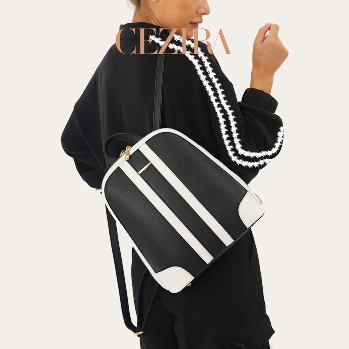 CR Fashion Stripes Patchwork B - Fashion Backpack Women recension och pris